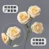 Rosa Búlgara Tres Cabezas Seda Artificial Flor Falsa Decoración Cascada de Rosas Pared Boda Flor Artificial Salón de Bodas