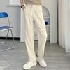 Calças casuais leves para negócios Calças fictícias masculinas Primavera e Outono soltas em linha reta com cadarço sem passar a ferro Calças da moda