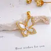 Acessórios para Joias DIY Pingente de Colar Borboleta Dinâmica Zircônia Micro-Incrustada Banho de Ouro 18K Color-Preserving Acessórios para Colar Pulseira