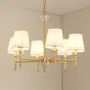 Diseño de moda minimalista estilo americano moderno de cobre y cristal para sala de estar, comedor, casa modelo, pantalla de tela metálica, candelabro