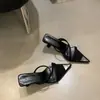 Sandalias de Tacón Alto de Aguja con Punta Fina, Tira Cruzada y Punta Abierta, Estilo Coreano de Nicho Simple, Nuevas para Primavera y Otoño 2024 para Mujer