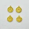 Accesorios DIY Chapados en Oro que Conservan el Color Seis Palabras Mantra Cuentas Espaciadoras de Agujero Grande Cuentas Barril Colgante Pulsera Tejida a Mano Collar