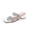 2026Zapatos de Mujer Transfronterizos Bohemios Nueva Moda Chanclas con Pedrería Estilo Coreano Suela Gruesa de Tacón Alto Zapatos de Mujer