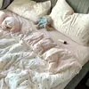 Algodón 100% Grado A Gasa de Doble Capa Estampado de Dibujos Animados Juego de Cuatro Piezas Algodón Puro Juego de Tres Piezas para Dormitorio de Estudiante Ropa de Cama para Dormir Desnudo Grado Madre e Hijo