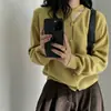 Cárdigan de punto estilo coreano, suave y elegante, mezcla de lana para mujer, con un diseño único de calados, tela suave y cómoda, y de longitud corta, perfecto para el otoño
