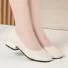 Estilo para ir al trabajo, cómodos, de punta cuadrada, corte bajo, elegantes zapatos planos con suelas suaves y tacones gruesos, zapatos de trabajo sencillos y profesionales que no cansarán tus pies, zapatos de mujer