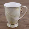Caneca de água de porcelana óssea dourada com estampa de leopardo, caneca de café de cerâmica grande, caneca criativa, atacado de peças, logo imprimível