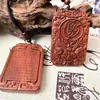 Colgante de Jujube Golpe de Rayo Pino Wangnian Colgante de Joyería Taoísta Tallado con Maldición de Luz Dorada Collar