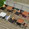 Juego de Mesa y Sillas de Madera para Cafetería, Mesa Plegable de Plástico y Madera para Café, Té de Leche y Cafetería, Silla Plegable de Camping Estilo Americano para Exteriores