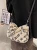 Linda Bolsa de Peluche de Nicho para Mujer 2026 Nuevo Modelo Cadena Estampado de Leopardo Piel Bolso de Hombro Bolso Tote de Gran Capacidad Bolso Cruzado