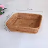 Cesta de frutas, cesta de armazenamento trançada de rattan vietnamita, bandeja de doces, prato de frutas redondo para a sala de estar, fruteira grande para uso doméstico, cesta para pães cozidos no vapor, prato de frutas secas