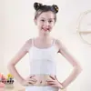 Roupa íntima para palco infantil, meninas de 7 a 12 anos, camisola de desenvolvimento feminina, base confortável, regata fina respirável