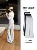Calça Esportiva Casual Micro Flare Feminina 2026 Novo Modelo Cintura Alta Emagrecedora Estilo Americano Confortável Caimento Relaxado Calça Flare Petite