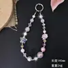 Cadena de Teléfono de Cristal Estrella con Patrón de Waffle de Colores, Cordón de Teléfono Floral de Cerezo Femenino, Llavero Versátil, Colgante de Bolso