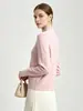 Suéter de punto pullover Xinge de lana merino y cachemira, amigable con la piel, retiene el calor, simple, adecuado para otoño, se puede usar solo o en capas, suéter de punto para mujer