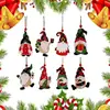 Pingente de decoração de Natal novo transfronteiriço 8 peças anão de madeira Velho do Natal enfeites de árvore de Natal pingente de decoração de casa
