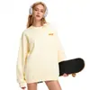 Sudadera de Algodón Pesado para Parejas, Corte Holgado, Cuello Redondo, Sin Capucha, Pulóver, Versátil, Cálida, Prenda Superior Estampada para Otoño e Invierno