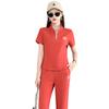 Traje Deportivo Casual de Marca para Mujer, Estilo Delgado de Verano, Nuevo Diseño de Moda 2026, Rejuvenecedor, Petite, Cuello Alto, Conjunto de Dos Piezas de Manga Corta