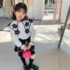 Conjunto para Niña con Top de Manga Larga con Cuello Grande Floral y Falda, Nuevo Estilo Primavera 2026, Ropa Infantil al por Mayor de Comercio Exterior