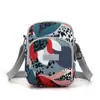 Bolso bandolera para mujer, moderno, de nailon estampado, pequeño bolso cuadrado para teléfono móvil, bolso de hombro para madre de mediana edad y anciana, monedero para llaves y monedas