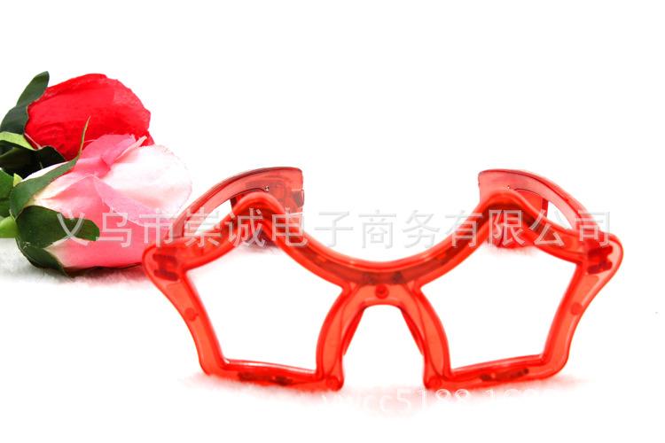 五角星眼镜红色