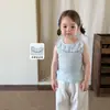 Roupas Infantis Yinco Colete para Meninas para Usar por Cima Verão Estilo Fino 2026 Roupas Infantis Casuais Classe A Gola Boneca Top para Bebê
