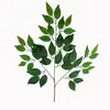 Galhos e Folhas de Figueira da Bengala Simulados para Decoração de Casa, Plantas Verdes Artificiais para Casamento, Enfeites de Decoração para Paisagismo, Fábrica Atacadista Transfronteiriça da Amazon