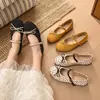 Zapatos Mary Jane de Lunares con Lazo Estilo Francés para Mujer, Nuevo Modelo 2026, Zapatos Planos de Ballet de Punta Redonda Baja para Combinar con Vestidos, Zapatos Planos de Noche