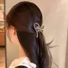 Pinza para el pelo de mariposa de cristal coreana para mujer, accesorio elegante y con clase para el lateral, la parte posterior de la cabeza o la coleta