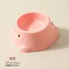Nuevo Plato para Mascotas Color Macarrón Plato de Dinosaurio Protección del Cuello Boca Inclinada Antideslizante Antigolpes Acero Inoxidable Plato de Alimentación para Beber Agua