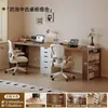 Mesa dupla com estante, mesa de estudo integrada com gavetas, penteadeira de quarto, mesa de escritório, mesa de computador