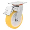 Roda giratória industrial silenciosa de alta elasticidade, tendão de boi, roda universal de borracha tpr de alta resistência, suporte espessado, roda para caminhão de alta carga