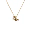 Collar con Colgante de Metal con Forma de Gota de Agua y Pez, Moda Coreana y Japonesa, Cadena Sencilla para Clavícula para Mujer, Lindo y Versátil para Uso Diario, Venta al por Mayor