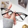 Óculos para Miopia Estudantes Homens Meio Aro Podem ser Equipados com Armação para Olhos Anti-luz Azul Armação para Sobrancelha Feminina Casual de Negócios Espelho Plano TR