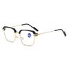 2026 Nuevo Estilo Anti-Luz Azul Montura Media Moda Gafas de Lectura Marco Cuadrado Negro Plata Metal Marco Cuadrado Estilo de Negocios Gafas para Hombres para Personas Mayores
