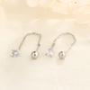 Alambre para Oreja Roscado con Circonita Brillante para Mujer, Cadena para Hélice de Oreja de Doble Uso, Piercing Roscado, Pendientes de Longitud Media