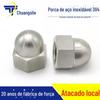 Venda direta 304 aço inoxidável tampa porca tampa hexágono metal tampa decorativa porca DIN1587