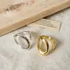 Anillo geométrico calado para mujer, estilo simple y cool, elegante y único, anillo abierto versátil, anillo para dedo índice de celebridad de internet estilo ins