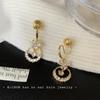 Pendientes de aro de circonita con forma de mariposa, largos, elegantes, combinables con todo, con forma de anillo de celebridades de Internet, pendientes de clip avanzados sin agujeros para las orejas.