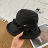 Sombrero de Pescador de Organza de Encaje Esponjoso Japonés para Mujer Verano Ala Ancha Protección Solar Temperamento Versátil Transpirable Sombrero para el Sol