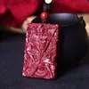 Pingente de Guan Yu Guan Gong Imperador Cinábrio Areia Dourada Roxa Alto Teor Olho do Guan Er Pingente Dominante Colar Masculino