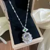 Nuevo collar ovalado de estilo chino con incrustaciones de circonita y acabado translúcido, cadena para la clavícula versátil, a la moda y sofisticada, joyería para mujer