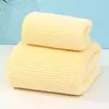 Toalla Grande de Coralina con Rayas AB Absorción de Agua Secado Rápido Suave Agradable a la Piel para Lavado de Cara Baño del Hogar Toalla Facial Venta al por Mayor Transfronteriza