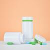 Botella promocional de 100 ml con hombro plano, botella de plástico PET blanco, botella para polvo, pastillas, tabletas, caramelos, cápsulas, botella para el cuidado de la salud