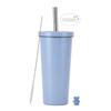 2026 Novo Copo de Canudo de Aço Inoxidável 710ml Tampa com Furo Grande Copo para Bubble Tea Personalizado Grande Capacidade Copo de Água Isolado