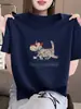 Camiseta de Manga Corta de Algodón Puro de Verano Fina 2026 Nuevo Estilo Hombro Normal Cuello Redondo para Mujer, Top Versátil Elegante de Color Café a la Moda