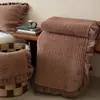 Colcha de Cama Liso Colorido de Lã de Leite Francesa Conjunto de Quatro Peças Cama de Casal Capa de Edredom Plus Veludo Lençol de Cama Acolchoado com Enchimento de Algodão Conjunto Quente de Inverno
