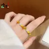 Novo Design de Loja de Ouro: Anel de Fita de Seda com Florzinha Cravejada de Diamantes, Artesanato de Ouro Requintado Utilizando Técnica Tradicional Italiana de Filigrana