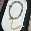 Pulsera de Bodhi Estrella y Luna Sombra Verde de Hainan Cuentas Redondas Cuentas Budistas de Mano Pulsera de Juego de Gama Alta para Hombres y Mujeres Venta al por Mayor