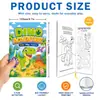 Livro de Atividades para Colorir Dinossauro Infantil Transfronteiriço para Idades 3-6, Jogo Educacional em Inglês Livro de Desenho com Costura em Sela, Multitemático